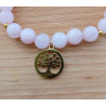 Bracelet Quartz rose arbre de vie doré