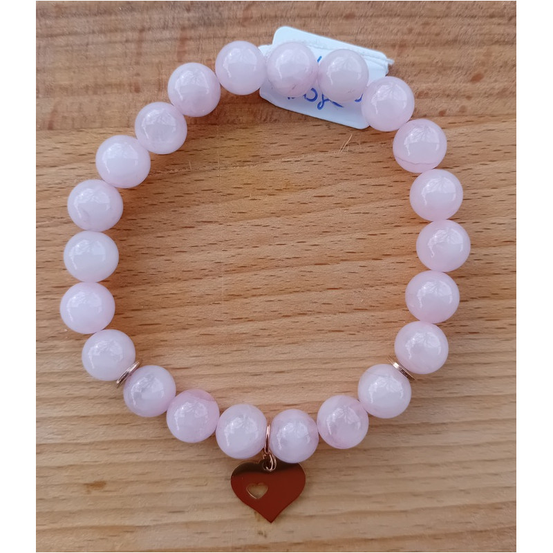 Bracelet quartz rose cœur