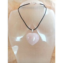 Pendentif quartz rose cœur