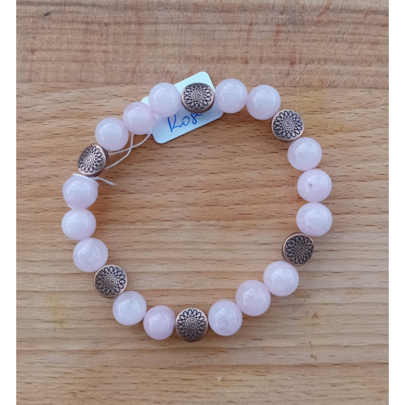 Bracelet quartz rose fleur