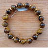 Bracelet œil du tigre séparateur doré 10 mm