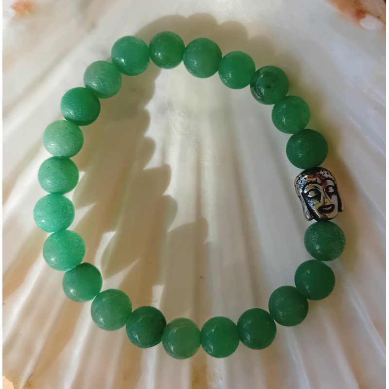 Bracelet aventurine bouddha acier inoxydable
