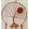 Suspension arbre de vie avec galet de cornaline