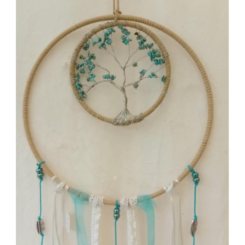 Suspension arbre de vie turquoise