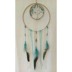 Suspension arbre de vie turquoise