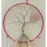 Suspension arbre de vie galet quartz rose
