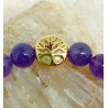 Bracelet améthyste arbre de vie doré