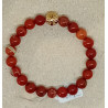 Bracelet jaspe rouge arbre de vie doré