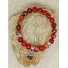 Bracelet jaspe rouge cœur argenté