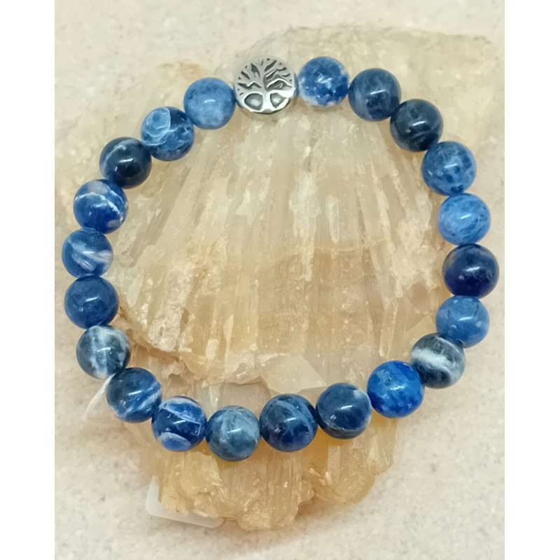 Bracelet sodalite arbre de vie acier inoxydable