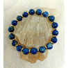 Bracelet lapis lazuli séparateur acier inoxydable doré