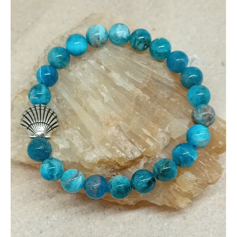 Bracelet apatite coquille st jacques