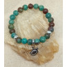 Bracelet chrysocolle tortue acier inoxydable