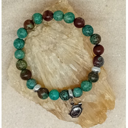 Bracelet chrysocolle tortue acier inoxydable