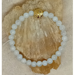 Bracelet pierre de lune arbre de vie doré
