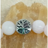 Bracelet quartz rose arbre de vie acier inoxydable