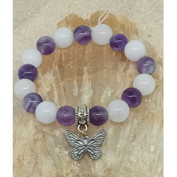 Bracelet enfant améthyste quartz rose