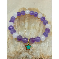 Bracelet enfant améthyste quartz rose étoile