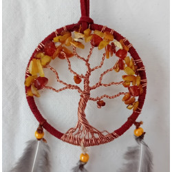 porte bonheur de voiture arbre de vie ambre