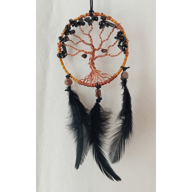 porte bonheur arbre de vie obsidienne