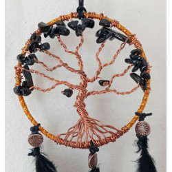 porte bonheur arbre de vie obsidienne