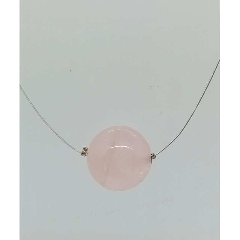 pendentif quartz rose ras de cou