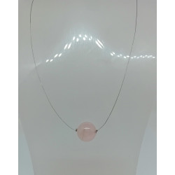 pendentif quartz rose ras de cou