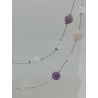 Collier améthyste quartz rose cristal de roche