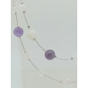 Collier améthyste quartz rose cristal de roche