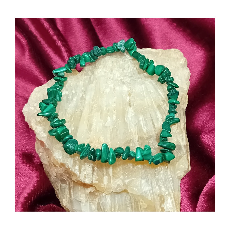 Bracelet malachite pépites