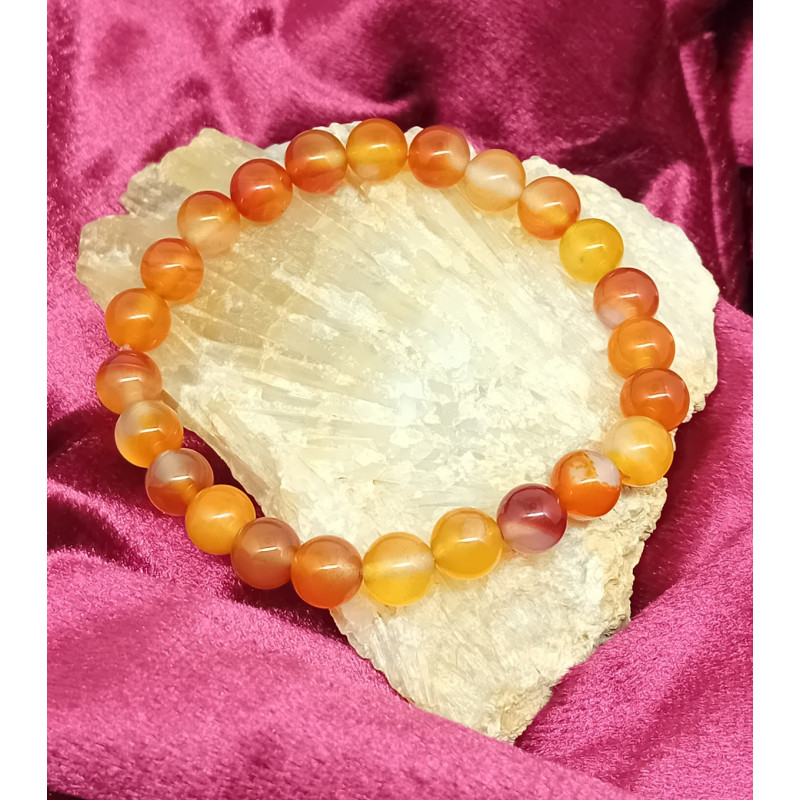 Bracelet cornaline 8 mm