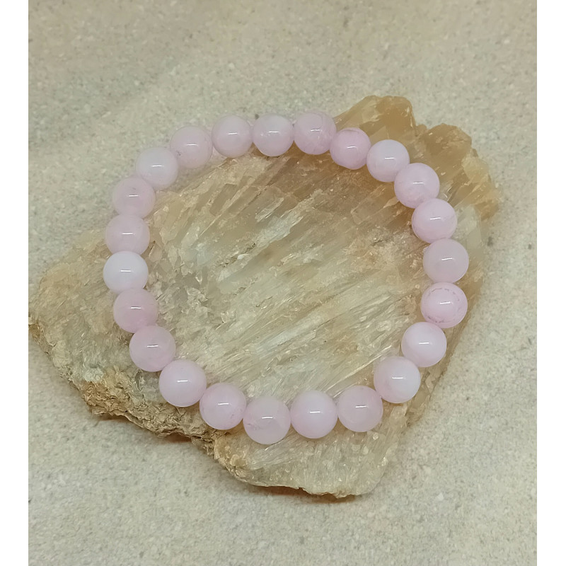 Bracelet quartz rose 8 mm