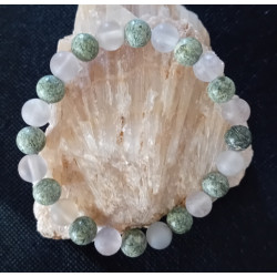 Bracelet serpentine fluorite 8 mm