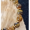 Bracelet œil du tigre séparateur doré 8 mm