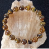 Bracelet œil du tigre séparateur doré 8 mm