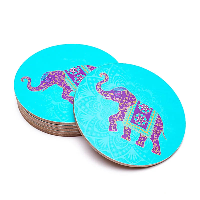 Dessous de verre éléphant x6