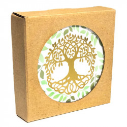 Dessous de verre Arbre de vie doré x6
