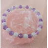 Bracelet aigue marine améthyste 6 mm
