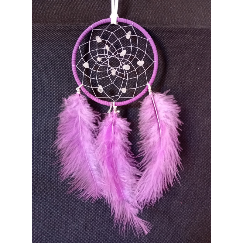 Attrape rêves quartz rose 10 cm