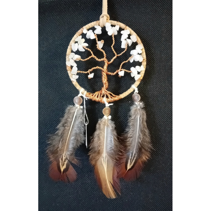 Porte bonheur de voiture agate blanche