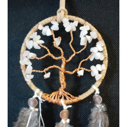 Porte bonheur de voiture agate blanche