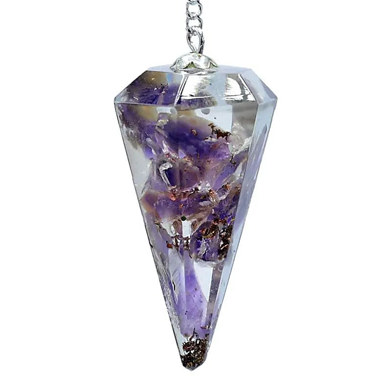 pendule orgonite améthyste