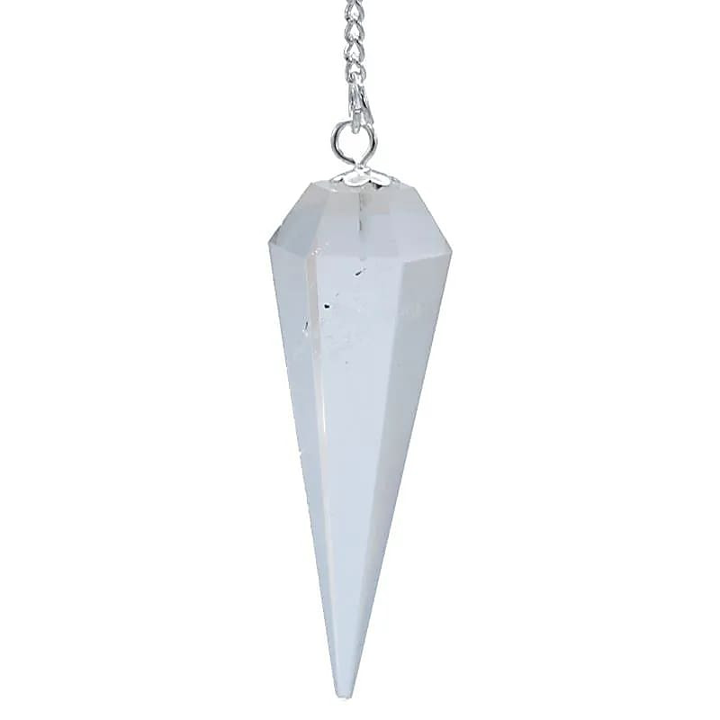 Pendule cristal de roche pointe à facette
