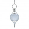 Pendule cristal de roche pointe métal