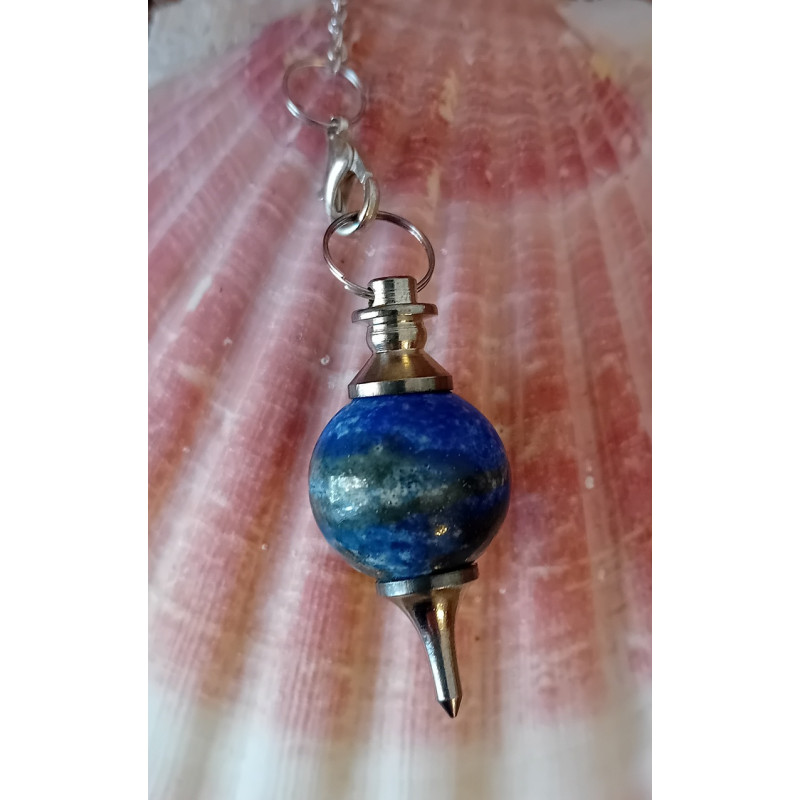 Pendule lapis lazuli pointe métal