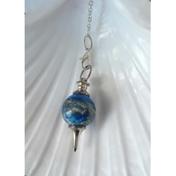Pendule lapis lazuli pointe métal