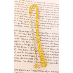 Marque pages doré citrine soleil acier inoxydable