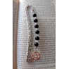 Marque pages obsidienne noire cristal de roche pentacle