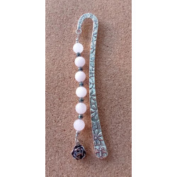 Marque pages quartz rose hématite rose acier