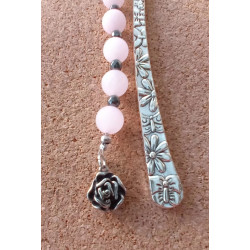 Marque pages quartz rose hématite rose acier